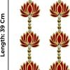 Goodsright Decor 2 Pc 15 Inch Lotus Latkan Decorative Toran/Wall Hanging Dipawali Ganesh Chaturthi Designer Mandir Hanging Valance Pujan Bandhanwar Indian Festival Traditional Fancy Latkan
