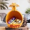 Goodsright Decor Decorative Bowl for Keys Entryway, Home Living Room Candy Bowl, Creative Cow Resin Figurine, Storage Box,Blue