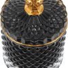 Goodsright Decor Crystal Diamond Faceted Jar with Lid Glass Apothecary Jars Qtip Holder Home Decorative Storage Container Bathroom Canisters Counter Vanity Organizer for Decoration Wedding Candy Storage