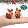 Goodsright Decor 5 Pcs Mini Reindeer Statue Cartoon Antler Deer Elk Pattern Figurine Animal Cake Topper Desktop Decorative Ornaments for Children Kids Style 1