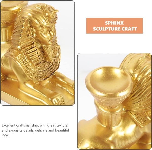 Goodsright Decor 4pcs Egyptian Pharaoh Ornaments Sphinx Head Statue Sphinx Egypt Statue Sphinx Aquarium Decorations Resin Crafts Home Statue Tutankhamun Office Environmental Resin Desktop
