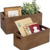 Goodsright Decor Wood Open Storage Boxes Mail Organizer Bins Letter Holder Box Rustic Wooden Boxes for Storage Nesting Storage Box Set 2