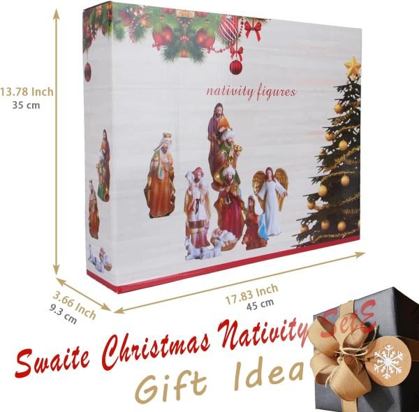 Goodsright Decor Christmas Nativity Set,7.5" Colorful Collectible Religious Decoration, Indoor Holiday Decoration in Gift Box 11-Piece Set