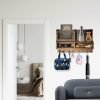 Goodsright Decor Key Holder for Wall, Mail Organizer Wall Mount with Key Hooks and Wallet Holder, Sunglasses Storage and Dog Leash Holder, Wall Decorative with 4 Double Hooks and Chalkboard