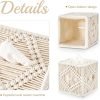Goodsright Decor Tissue Box Cover Macrame Square Open-Bottom Tissue Box Holder Boho Decor Tissue Organizer Bohemian Handmade Woven Tissue Cube Box for Bathroom Bedroom Dresser Living Room Office Dorm