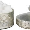 Goodsright Decor Antique Mercury Glass Storage Container with Lid, Decorative Jar for Cotton Ball or Cotton Swab Storage, Unique Keepsake or Trinket Box, Elegant Jewelry Box