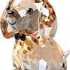 Goodsright Decor Crystal Dog Puppy Cute Valentines Day Sweet Gifts Figurine Collection Animal Collectible Ornament Lovely (Gold)