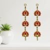 Goodsright Decor 2 Pc 15 Inch Lotus Latkan Decorative Toran/Wall Hanging Dipawali Ganesh Chaturthi Designer Mandir Hanging Valance Pujan Bandhanwar Indian Festival Traditional Fancy Latkan