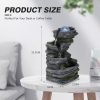 Goodsright Decor Indoor Fountains Tabletop Fountain Indoor Waterfall Fountain Stacked Rocks Water Feature Feng Shui Zen Meditation Relaxation Desktop Fountain with LED Light for Home and Office Decor(Style 8)