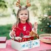 Goodsright Decor Christmas Hot Cocoa Bar Decor Box Hot Cocoa Bar Wood Storage Box Xmas Blue Bar Holder Box Hot Cocoa Decorative Christmas Cute Wood Storage Bins for Home Kitchen Office Farmhouse Gift