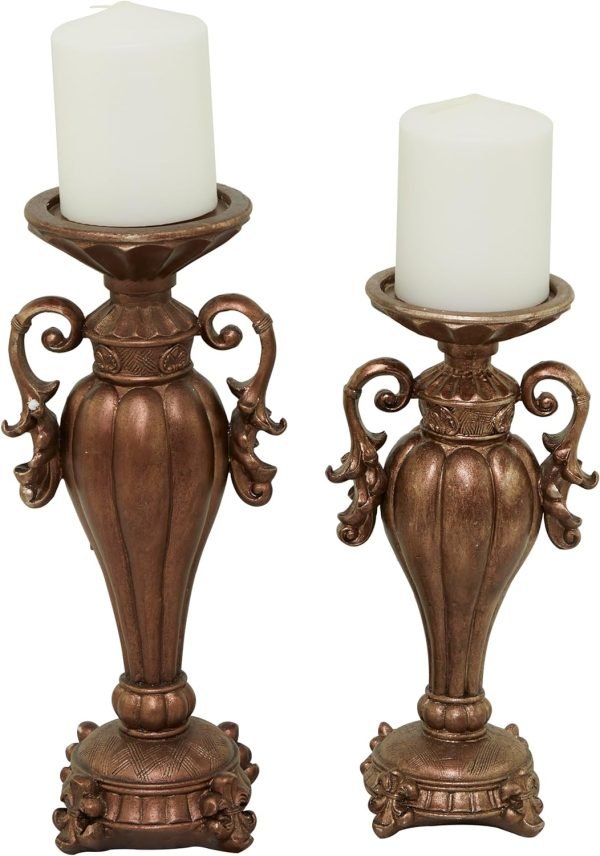 Goodsright Decor 79 Polystone Decorative Decorative Jars Decorative Container, Decorative Keepsake Box 12" x 8" x 17", Bronze