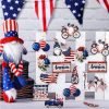Goodsright Decor 36 Pcs 4th of July Ornaments for Tree Patriotic Wooden American Flag Ornaments Memorial Day Tree Decorations Red White Blue Hanging Decorations for Tree Independence Day Party (Classic)