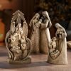 Goodsright Decor Holy Family Statue Tabletop Figurine, Catholic Statues Decorations with Kneeling Virgin Mary, Joseph, and Baby Jesus, Religious Holiday Decor, 10 Inches