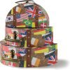 Goodsright Decor Round-Edged Cardboard Decorative Storage Boxes with Lids: Set of 3 Metro Route Themed Gifts, Mini Vintage Suitcases, Transit Map Decorated Boxes, Scrapbook Storage Boxes, Prop Storage Boxes