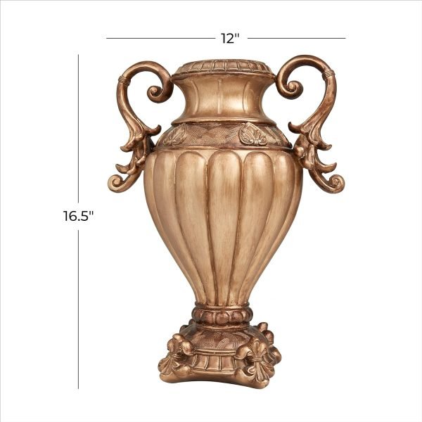 Goodsright Decor 79 Polystone Decorative Decorative Jars Decorative Container, Decorative Keepsake Box 12" x 8" x 17", Bronze