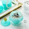 Goodsright Decor Blue Vintage Glass Jewelry Box,Crystal Candy Jar with Lid,Candy Dishes Decorative,Glass Storage Bathroom Jar Gift for Women