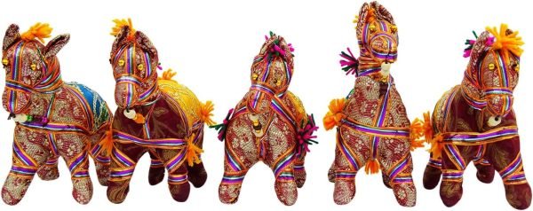 Goodsright Decor Rajasthan Craft Traditional Handmade Stuffed Horse Ethnic Home Table Decor
