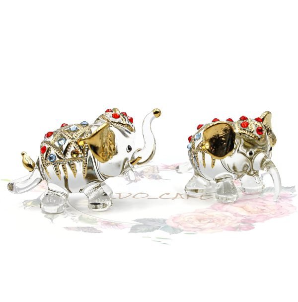 Goodsright Decor Mini Elephant Set 2 Elephant Animal Miniatures Statue Figurines 2pcs/Set Lucky Elephants for Home, Office, Kitchen, Bathroom D??cor, Shelf Ornaments