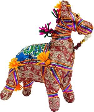 Goodsright Decor Rajasthan Craft Traditional Handmade Stuffed Horse Ethnic Home Table Decor