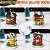 Goodsright Decor 31 Pcs Christmas Village Figurines Decoration Set Lighted LED Christmas Village Houses with Figurines and Snow Blanket Roll for Christmas Town Scene Desktop Ornaments Battery Operated Landscape Decor