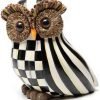 Goodsright Decor Courtly Stripe Owl, Black-and-White Owl Decor, Fall Owl Decor for Home