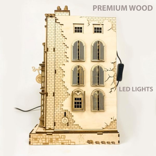 Goodsright Decor Book Nook Kit-DIY Bookshelf Insert-Dollhouse Booknook Wooden Miniature Model Decor Building Kit-Decorative Bookend Wizard Ornaments-Magic Wand Shop (DIY Kits)