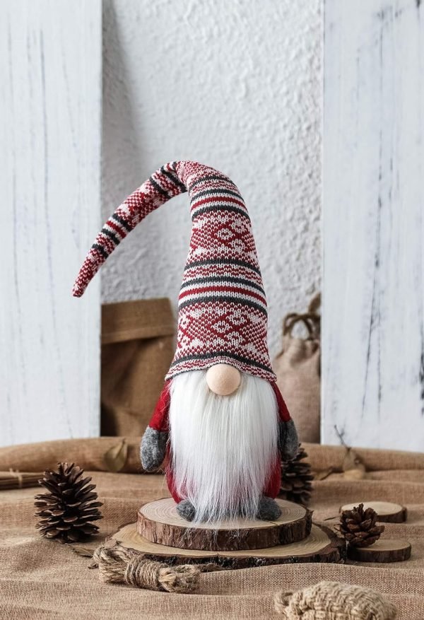 Goodsright Decor Holiday Gnome Handmade Swedish Tomte, Christmas Elf Decoration Ornaments Thanks Giving Day Gifts Swedish Gnomes tomte (Red Stripe - 19 Inches)
