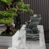 Goodsright Decor Indoor Fountains Tabletop Fountain Indoor Waterfall Fountain Stacked Rocks Water Feature Feng Shui Zen Meditation Relaxation Desktop Fountain with LED Light for Home and Office Decor(Style 8)