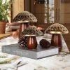 Goodsright Decor Mushroom Statues, Coffee Table Decor, Mushroom Ornaments, Set of 3, Mushroom Decorations, Gold Wooden Mushrooms, Mushroom Decor Aesthetic, Mushroom Figurines