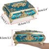 Goodsright Decor Metal Decorative Jewelry Box Vintage Treasure Chest Case Ornate Trinket Organizer Earrings Necklace Bracelet Storage Box Ring Holder Keepsake Box for Women Girls