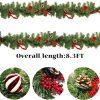 Goodsright Decor 9 FT Artificial Christmas Garland, Pre-Lit 50 LED Battery Operated Lighted Xmas Garland with 8 Modes for Indoor Holiday Door Home Decorations (Red)