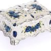 Goodsright Decor Vintage Rectangular Jewelry Box - Enameled Trinket Box Organizer Two Layer Treasure Chest Box Jewelry Decorative box Keepsake Gift Box Case for Women Girls, 7"x5"x3"