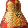 Goodsright Decor Christmas Bell Ornament 4-Inch Blown Glass (Gold Embellished)