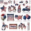 Goodsright Decor 36 Pcs 4th of July Ornaments for Tree Patriotic Wooden American Flag Ornaments Memorial Day Tree Decorations Red White Blue Hanging Decorations for Tree Independence Day Party (Classic)