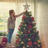 Goodsright Decor Christmas Tree Topper Farmhouse Christmas Decor Christmas Tree Decorations Rattan Natural Christmas Tree Star with 10 Warm LED Lights for Rustic Christmas Ornaments Holiday Seasonal Decoration 10 Inch