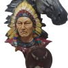 Goodsright Decor Native American Indian Chief and Horse Statue Ethnic Unique Handmade Sculpture Indian Warrior Bust Home & Office Decor Farmhouse Gift Idea