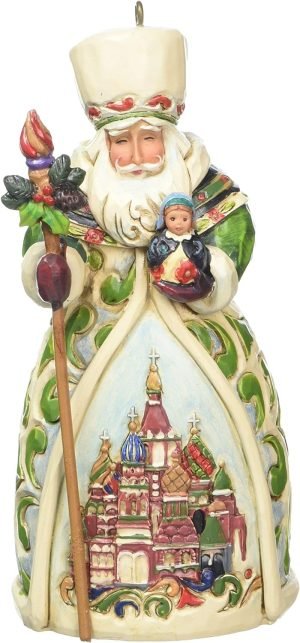 Goodsright Decor Russian Santa Stone Resin Hanging Ornament, 4.75??