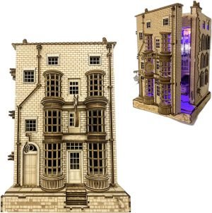 Goodsright Decor Book Nook Kit-DIY Bookshelf Insert-Dollhouse Booknook Wooden Miniature Model Decor Building Kit-Decorative Bookend Wizard Ornaments-Magic Wand Shop (DIY Kits)
