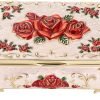 Goodsright Decor Metal Decorative Jewelry Box Vintage Treasure Chest Case Ornate Trinket Organizer Earrings Necklace Bracelet Storage Box Ring Holder Keepsake Box for Women Girls