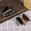 Goodsright Decor 2pcs Agate Slice Butterfly Decorations, Golden Flying Butterfly with Colorful Stone Wings for Home Office Table Desktop Decor, Grey & Black