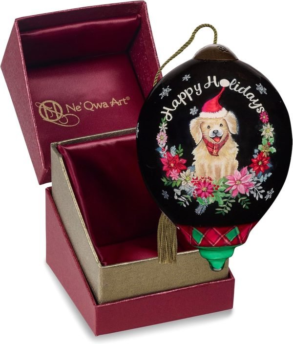 Goodsright Decor A Merry Christmas Sarah Summers Hand-Painted Blown Glass Ornament, Holiday D??cor, Christmas Tree