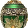 Goodsright Decor Faberg?? Egg 5-Inch Blown Glass Christmas Tree Ornament Holiday Poinsettia (Onyx Black)
