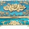 Goodsright Decor Metal Decorative Jewelry Box Vintage Treasure Chest Case Ornate Trinket Organizer Earrings Necklace Bracelet Storage Box Ring Holder Keepsake Box for Women Girls