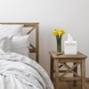 Goodsright Decor Beaded Square Tissue Box Cover (White); Rustic Farmhouse Wood Tissue Holder