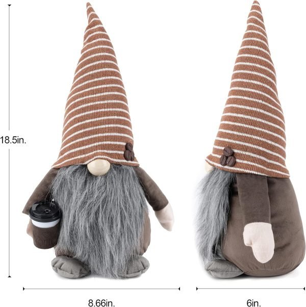Goodsright Decor Kitchen Gnome - Home Decor Decorations - Scandinavian/Swedish/Nordic Tomte Nisse Plush Figurine - 19" Elf with Beard Ornament for Shelf, Table, Desk D??cor