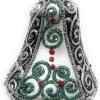 Goodsright Decor Christmas Bell Ornament 4-Inch Blown Glass (Gold Embellished)
