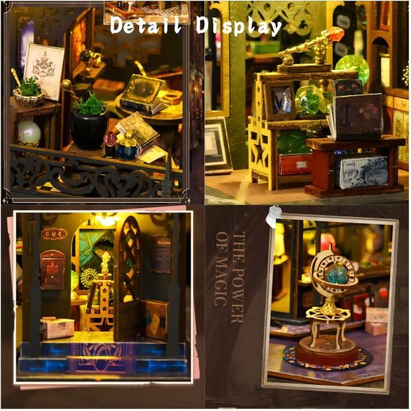 Goodsright Decor DIY Miniature Dollhouse Kit, Tiny House Kit with Dust Proof Cover and Music Box, DIY Wooden Dollhouse Kit Miniature House Kit, Creative Room Idea for Adult Magic House DIY Kits