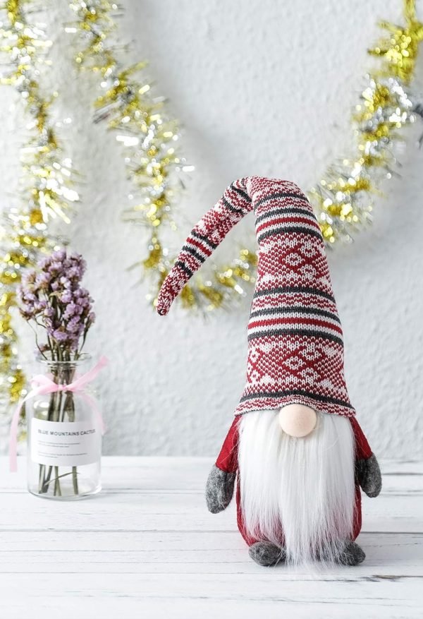 Goodsright Decor Holiday Gnome Handmade Swedish Tomte, Christmas Elf Decoration Ornaments Thanks Giving Day Gifts Swedish Gnomes tomte (Red Stripe - 19 Inches)