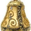 Goodsright Decor Christmas Bell Ornament 4-Inch Blown Glass (Gold Embellished)