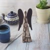 Goodsright Decor Wooden Guardian Angel Figurines for Love, Peace, Inspiration - Remembrance Angel Collectible Statue - Christmas Wood Angel Decor - Rustic Angel Gift in Memory of Loved Ones - Medium